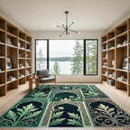 Mint Green Floral Arch Inlay Rug