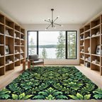 Elegant Green Floral Accents Rug