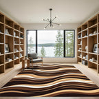 Brown Liquid Swirl Abstract Waves Rug
