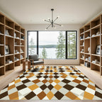 Earthy Tones Diamond Lattice Rug