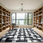 Modern Silver Woven Texture Rug