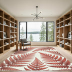 Crimson Fern Foliage Meadow Rug