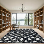 Dark Gray Interlocking Weave Rug