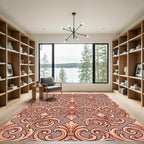Antique Peach Baroque Flourish Rug