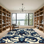 Blue Dragon Mythical Creature Celestial Tapestry Rug