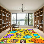 Happy Animals and Children Carnival Rug
