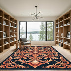 Ornate Copper Shell Acanthus Swirl Rug