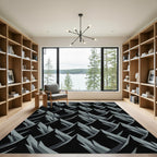 Monochromatic Jagged Peak Rows Rug