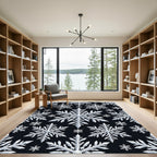 Elegant White Snowflake Baroque Rug
