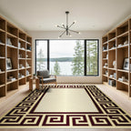 Classic Gold And Burgundy Meander Rug