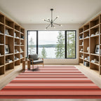 Coral Pink Layered Stripe Rug