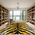 Bold Orange Tiger Stripe Abstraction Rug