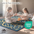 Abstract Aqua Turquoise Swirls Rug