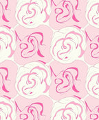 Pink Floral Swirl Pattern Rug