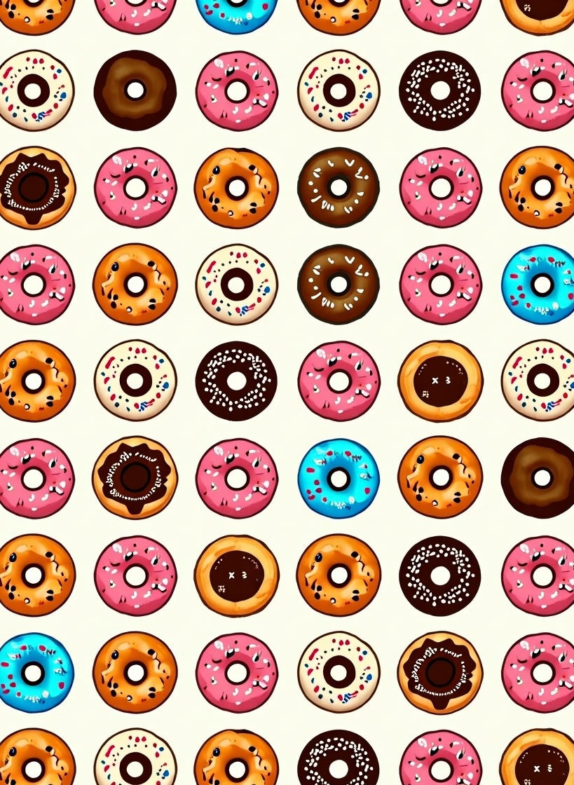 Whimsical Donut Pattern With Sprinkles Rug