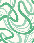 Green Flowing Abstract Ribbon Design Rug