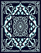 Classic Intricate Floral Symmetry Pattern Rug