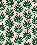 Vertical Leaf Pattern On Cream Rug