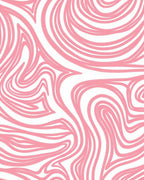 Swirl Pattern Pink White Abstract Rug