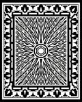 Monochromatic Sunburst Geometric Border Rug
