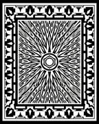 Monochromatic Sunburst Geometric Border Rug