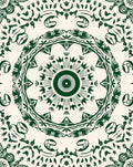 Deep Forest Green Mandalas Accents Rug