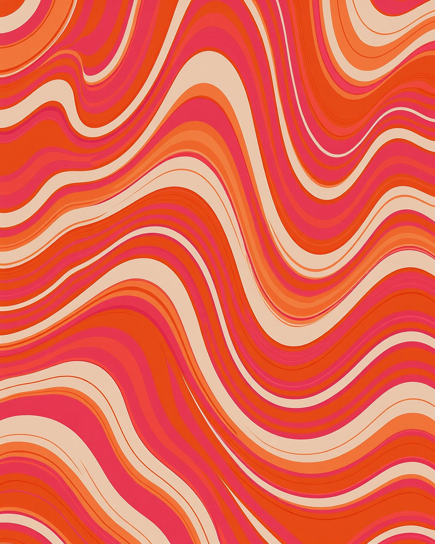 Retro Swirl Warm Tones Style Rug