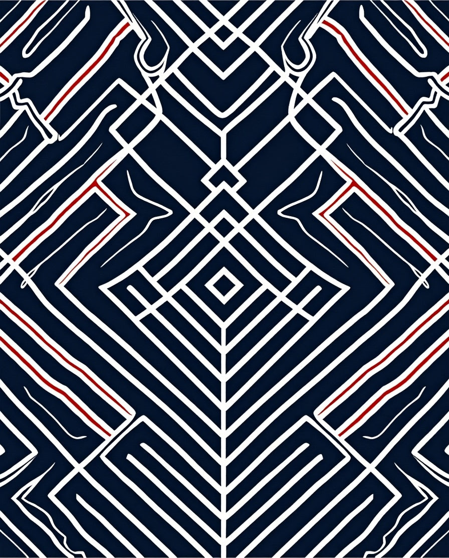 Abstract Geometric Zigzag Design Rug
