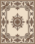 Ornate Floral Motif Bordered Rug