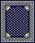 Classic Cream Navy Geometric Pattern Rug