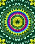 Vibrant Geometric Mandala Style Rug