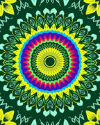 Vibrant Geometric Mandala Style Rug