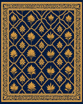 Golden Floral Lattice Pattern Rug