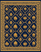 Golden Floral Lattice Pattern Rug