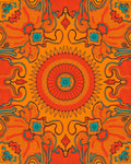 Retro Psychedelic Floral Sunburst Pattern Rug
