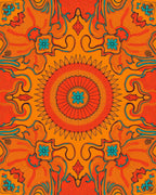Retro Psychedelic Floral Sunburst Pattern Rug