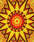 Radiant Sunburst Mandala Pattern Rug