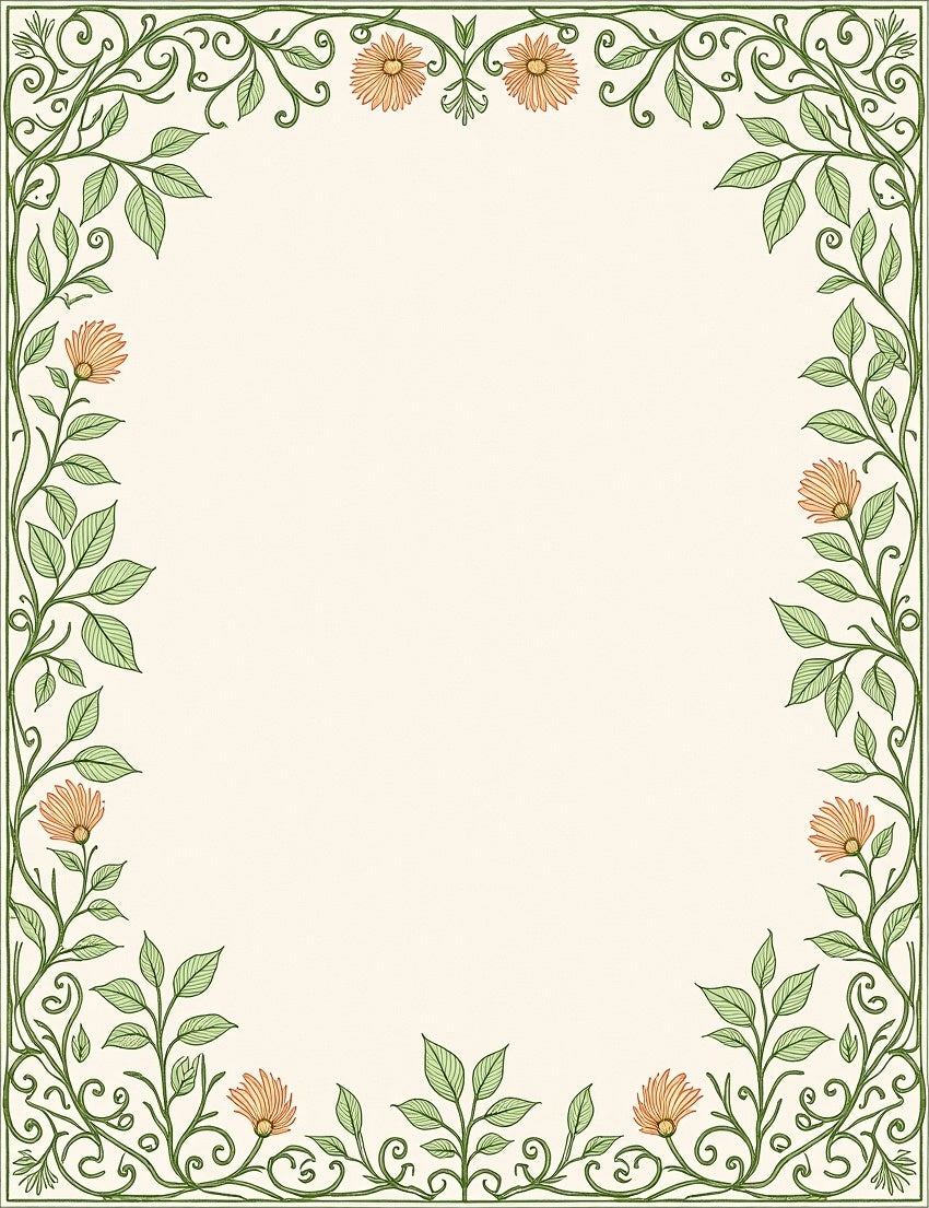 Vintage Floral Vine Botanical Design Rug