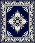 Ornate Floral Symmetry Design Rug