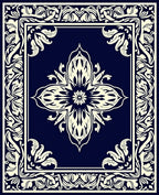Ornate Floral Symmetry Design Rug