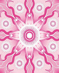 Radiant Pink Floral Mandala Pattern Rug