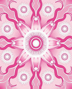 Radiant Pink Floral Mandala Pattern Rug