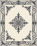 Ornate Floral And Scrollwork Pattern Rug