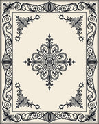 Ornate Floral And Scrollwork Pattern Rug