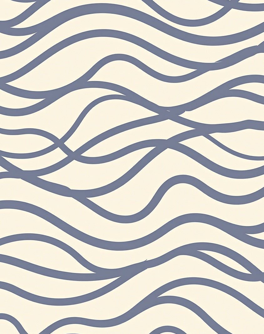 Serene Intersecting Wave Pattern Rug