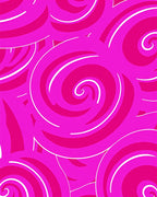 Vibrant Pink Swirl Pattern Rug