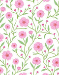 Pink Floral Vine Print Rug