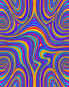 Vibrant Swirl Patterned Psychedelic Rug