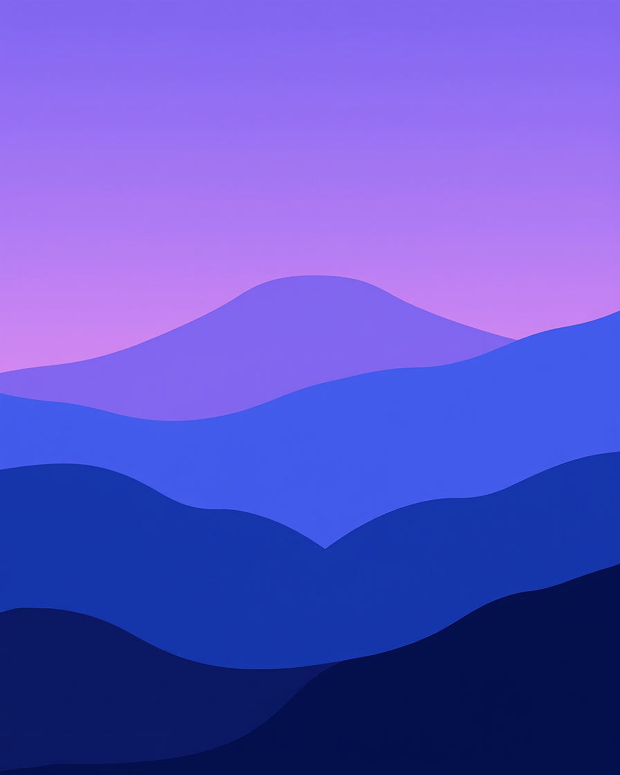 Layered Mountain Gradient Abstract Rug
