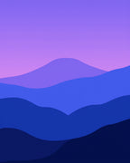 Layered Mountain Gradient Abstract Rug